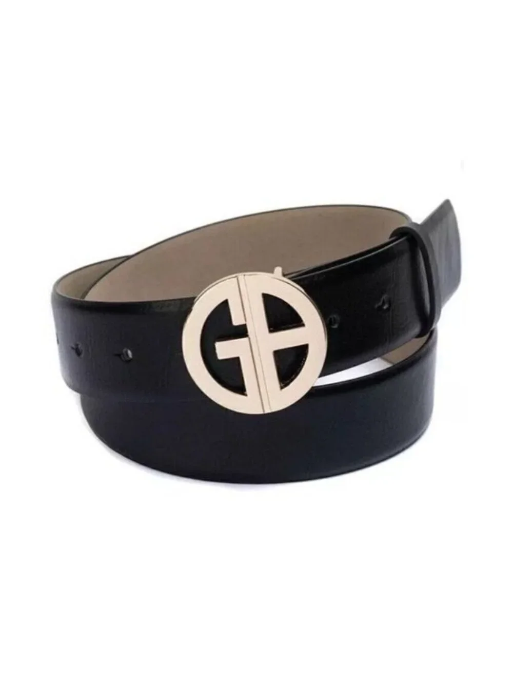Giani Bernini Women's Signature-Buckle Panel Belt, Black, Sz. S